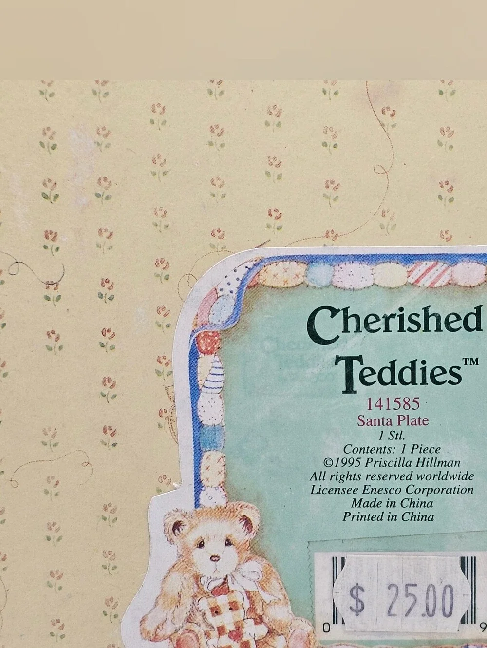 New Cherished Teddies SANTA cookie PLATE Kitchen Rare bear CHRISTMAS 10